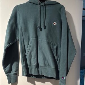 Champion Green Classic Pullover Sweater with Ribbed Cuffs